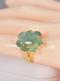 Genuine Natural Emerald Ring 925 Sterling Silver, sz 7