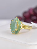 Genuine Natural Emerald Ring 925 Sterling Silver, sz 7