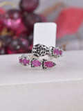 Natural Genuine Ruby Snake Ring with Black Onyx 925 Sterling Silver sz 8