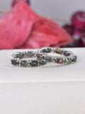 Natural Genuine Ethiopian Opal Inside Out Hoop Earrings 925 Sterling Silver
