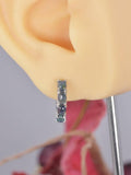 Natural Genuine Ethopian Opal Inside Out Hoop Earrings 925 Sterling Silver