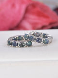 Natural Genuine Ethopian Opal Inside Out Hoop Earrings 925 Sterling Silver