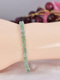 Natural Emerald Tennis Bracelet Real Solid 925, 7"