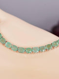 Natural Emerald Tennis Bracelet Real Solid 925, 7"