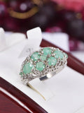 Natural Emerald Ring Real Solid 925 Sterling Silver Size 8 onlly