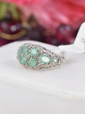 Natural Emerald Ring Real Solid 925 Sterling Silver Size 8 onlly