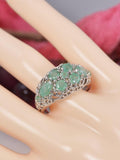 Natural Emerald Ring Real Solid 925 Sterling Silver Size 8 onlly