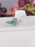 Genuine Natural Emerald Ring 925 Sterling Silver, sz 8