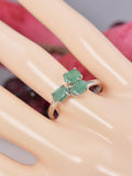 Genuine Natural Emerald Ring 925 Sterling Silver, sz 8