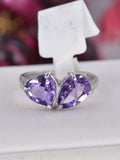 Natural Amethyst Ring Real 925 Sterling Silver sz 7