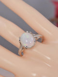 Genuine Natural Ethopian Opal Ring 925 Sterling Silver, sz 8