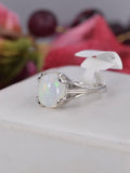 Genuine Natural Ethopian Opal Ring 925 Sterling Silver, sz 8