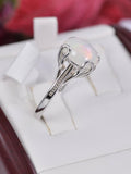 Genuine Natural Ethopian Opal Ring 925 Sterling Silver, sz 8