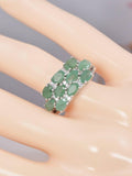 Natural Emerald Ring Real 925 Sterling Silver Size 8 only