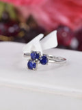 Genuine Natural Sapphire Ring 925 Sterling Silver, sz 8