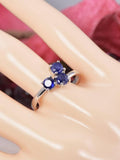 Genuine Natural Sapphire Ring 925 Sterling Silver, sz 8