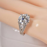 Moissanite 5.0 ct Brilliant Round Cut Engagement Ring 925 Size 6 and 7 only