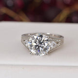 Moissanite 5.0 ct Brilliant Round Cut Engagement Ring 925 Size 6 and 7 only
