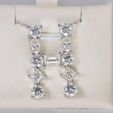 All Moissanite H Diamond Initial Pendant 925 Sterling
