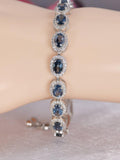 Natural London Blue Topaz Bracelet Real Solid 925