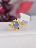 Genuine Natural Blue Sapphire Ring 925 Sterling Silver, sz 7