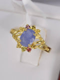 Genuine Natural Blue Sapphire Ring 925 Sterling Silver, sz 7