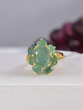 Genuine Natural Emerald Ring 925 Sterling Silver, sz 7