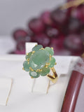 Genuine Natural Emerald Ring 925 Sterling Silver, sz 7