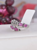 Natural Genuine Ruby Snake Ring with Black Onyx 925 Sterling Silver sz 8