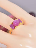Genuine Natural Ruby Past Preset Future Ring 925 Sterling Silver, sz 7