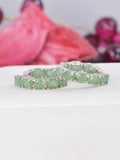 Natural Genuine Emerald Inside Out Hoop Earrings 925 Sterling Silver