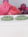 Natural Genuine Emerald Inside Out Hoop Earrings 925 Sterling Silver