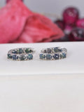 Natural Genuine Ethopian Opal Inside Out Hoop Earrings 925 Sterling Silver