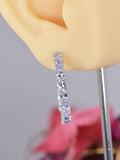 Natural Genuine Tanzanite Inside Out Hoop Earrings 925 Sterling Silver