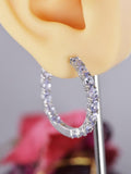 Natural Genuine Tanzanite Inside Out Hoop Earrings 925 Sterling Silver