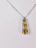 Elegant Champagne Moissanite Pendant 18" 925 Sterling WG