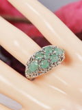 Natural Emerald Ring Real Solid 925 Sterling Silver Size 8 onlly