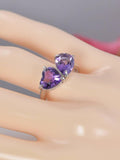 Natural Amethyst Ring Real 925 Sterling Silver sz 7