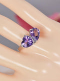 Natural Amethyst Ring Real 925 Sterling Silver sz 7