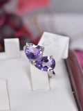 Natural Amethyst Ring Real 925 Sterling Silver sz 7