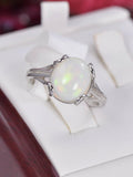 Genuine Natural Ethopian Opal Ring 925 Sterling Silver, sz 8