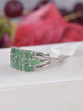 Natural Emerald Ring Real 925 Sterling Silver Size 8 only