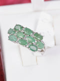 Natural Emerald Ring Real 925 Sterling Silver Size 8 only