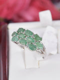 Natural Emerald Ring Real 925 Sterling Silver Size 8 only