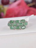 Natural Emerald Ring Real 925 Sterling Silver Size 8 only