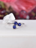 Genuine Natural Sapphire Ring 925 Sterling Silver, sz 8