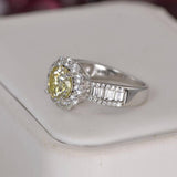3.0 ct Moissanite Lemon Yellow Wedding Engagement Ring sz 8
