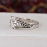 Moissanite 5.0 ct Brilliant Round Cut Engagement Ring 925 Size 6 and 7 only