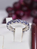 Natural Iolite Full Eternity Ring Real 925 Sterling Silver sz 7