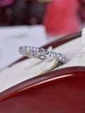 Natural Tanzanite Full Eternity Ring Real 925 Sterling Silver sz 7